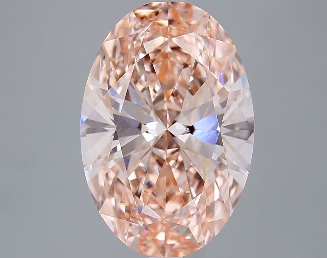 Lab-Grown Oval Diamond - 5.04 Carats, Fancy Vivid Pink Color, VS2 Clarity - Certified by IGI - Report Number: LG660417044
