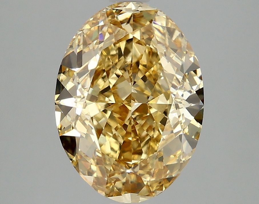 Lab-Grown Oval Diamond - 3.03 Carats, Fancy Intense Yellow Color, VVS2 Clarity - Certified by IGI - Report Number: LG678509173
