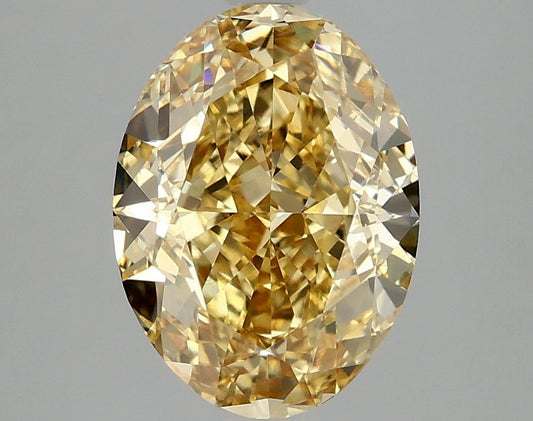 Lab-Grown Oval Diamond - 3.03 Carats, Fancy Intense Yellow Color, VVS2 Clarity - Certified by IGI - Report Number: LG678509173