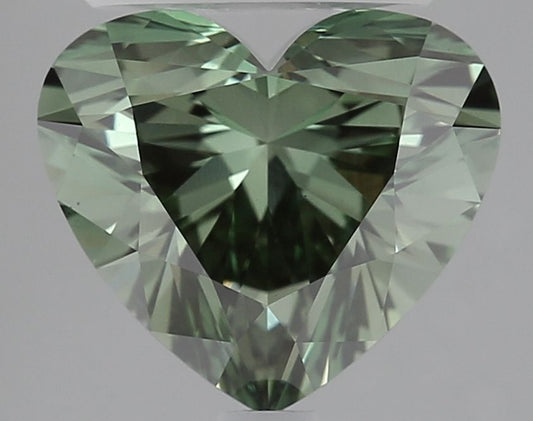 Lab-Grown Heart Diamond - 3.01 Carats, Fancy Vivid Green Color, VS1 Clarity - Certified by IGI - Report Number: LG639446719