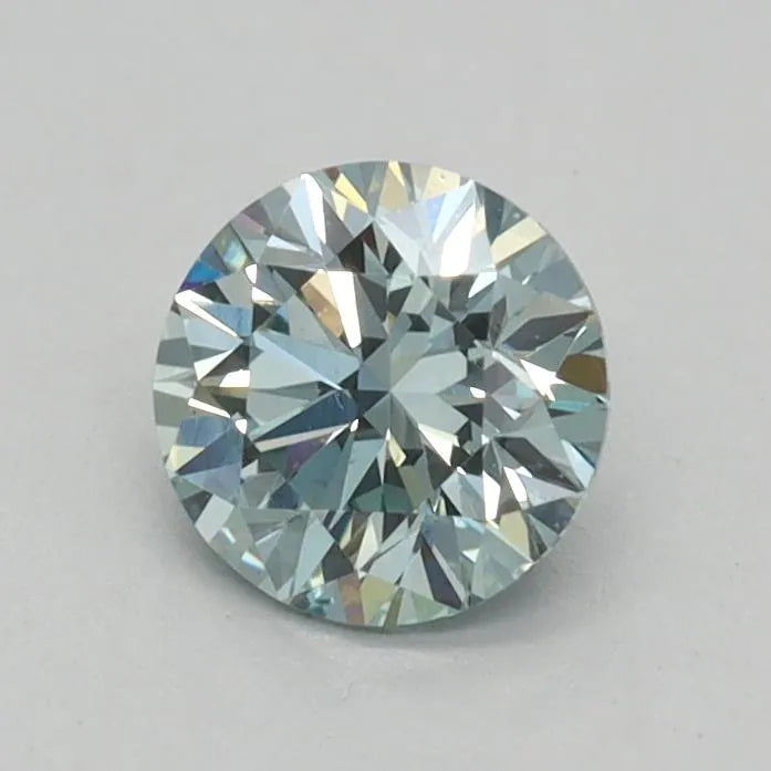 0.36ct Round Lab Grown Diamond (Colour Fancy Intense Green Blue, Clarity VVS2, Cut VG, IGI Certified)