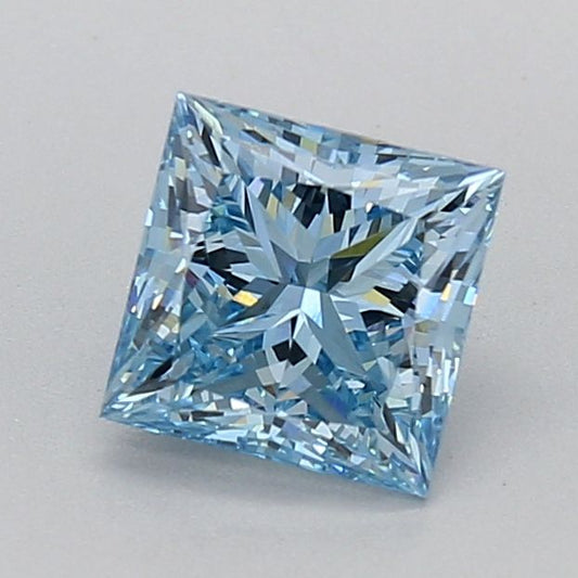 Lab-Grown Princess Diamond - 0.95 Carats, Fancy Vivid Blue Color, VS1 Clarity - Certified by IGI - Report Number: LG626423437