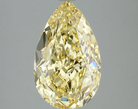 Lab-Grown Pear Diamond - 4.0 Carats, Fancy Intense Yellow Color, VVS2 Clarity - Certified by IGI - Report Number: LG658479963