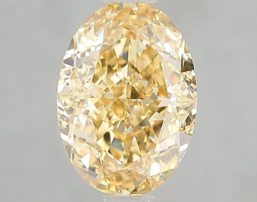 Lab-Grown Oval Diamond - 2.02 Carats, Fancy Vivid Yellow Color, VVS2 Clarity - Certified by IGI - Report Number: LG666432653