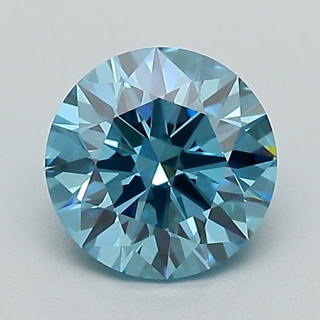 Lab-Grown Round Diamond - 1.0 Carats, Fancy Vivid Blue Color, VS1 Clarity - Certified by IGI - Report Number: LG683531958