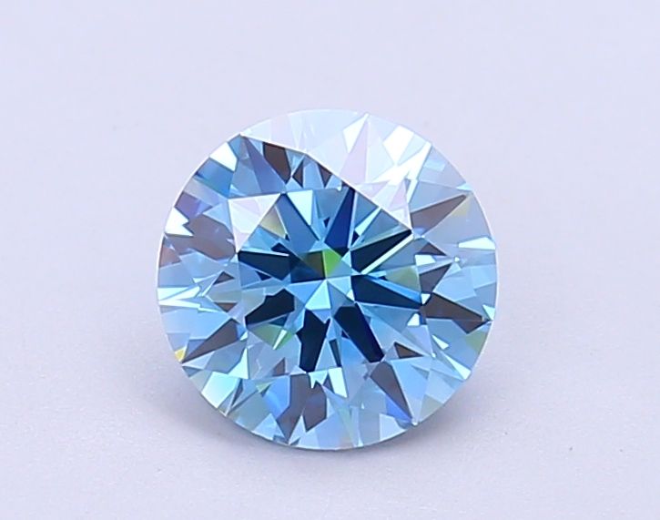 Lab-Grown Round Diamond - 1.04 Carats, Fancy Vivid Blue Color, VVS2 Clarity - Certified by IGI - Report Number: LG686502790