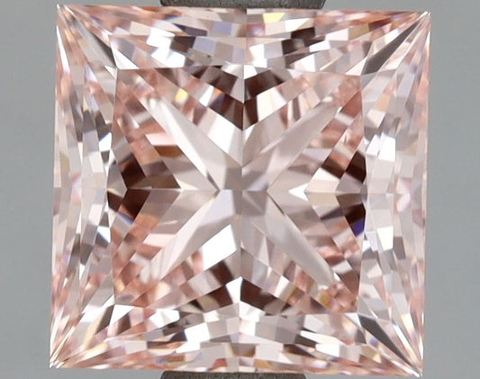 Lab-Grown Princess Diamond - 2.05 Carats, Fancy Intense Pink Color, VVS2 Clarity - Certified by IGI - Report Number: LG676502043