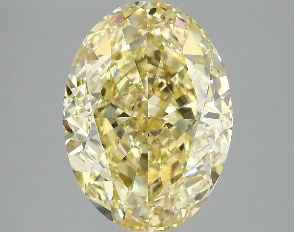 Lab-Grown Oval Diamond - 4.06 Carats, Fancy Intense Yellow Color, VVS2 Clarity - Certified by IGI - Report Number: LG689542676