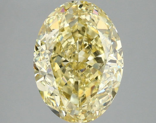 Lab-Grown Oval Diamond - 4.06 Carats, Fancy Intense Yellow Color, VVS2 Clarity - Certified by IGI - Report Number: LG689542676