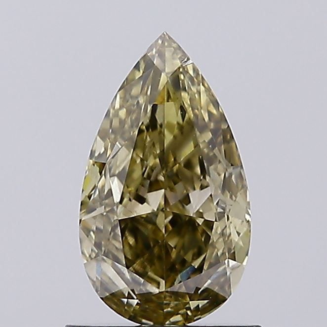 Lab-Grown Pear Diamond - 1.14 Carats, Fancy Gray Yellow Color, SI2 Clarity - Certified by IGI - Report Number: LG636496610