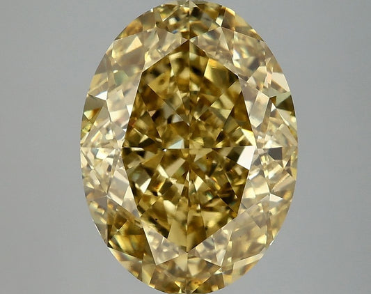 Lab-Grown Oval Diamond - 6.09 Carats, Fancy Vivid Yellow Color, VS1 Clarity - Certified by IGI - Report Number: LG675526667