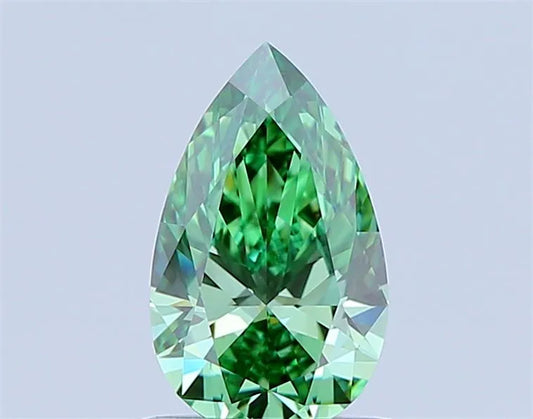 1,20 ct birnenförmiger, im Labor gezüchteter Diamant (Farbe: Fancy Vivid Green, Reinheit: VS1, IGI-zertifiziert)