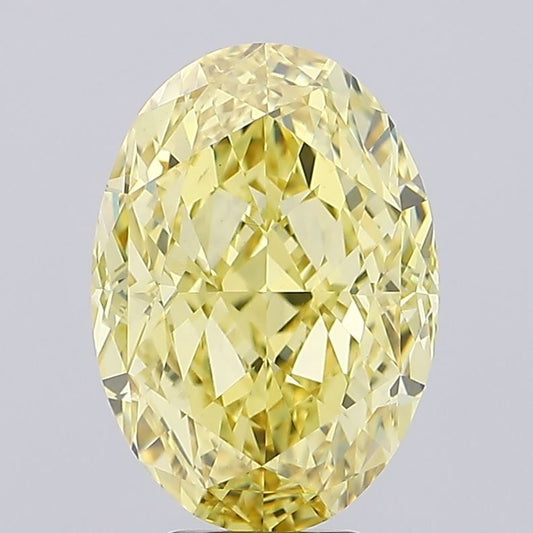 Lab-Grown Oval Diamond - 7.15 Carats, Fancy Vivid Yellow Color, VS1 Clarity - Certified by IGI - Report Number: LG629405161