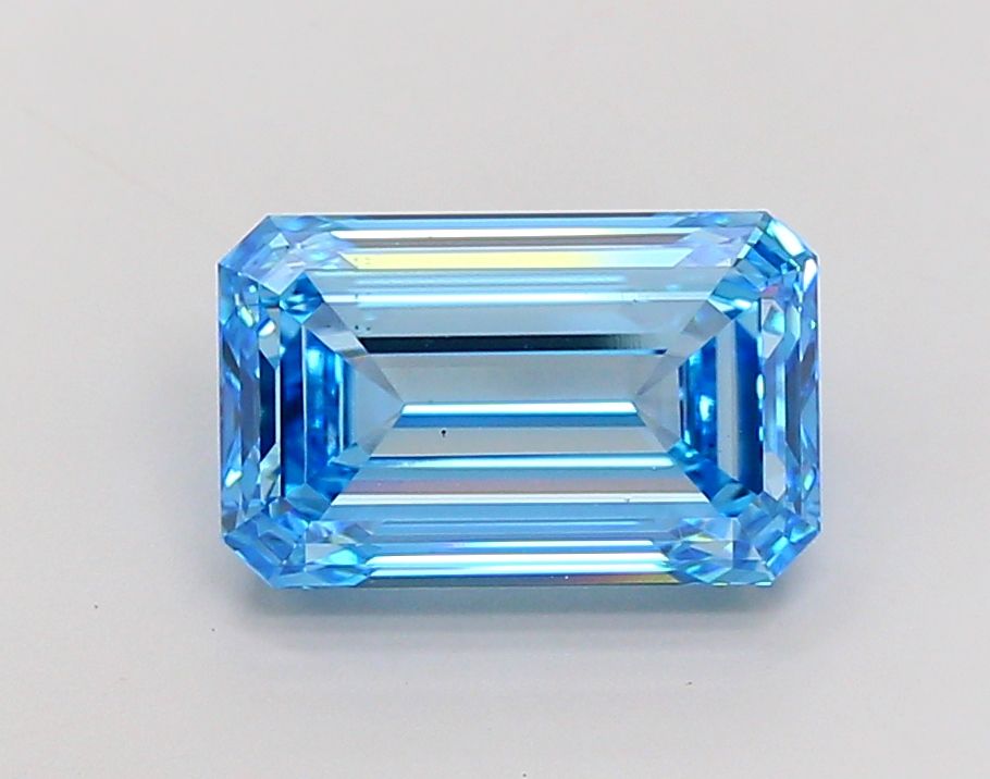 Lab-Grown Emerald Diamond - 6.55 Carats, Fancy Vivid Blue Color, VS1 Clarity - Certified by IGI - Report Number: LG685529647