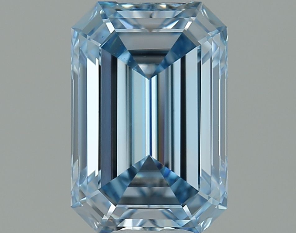 Lab-Grown Emerald Diamond - 0.82 Carats, Fancy Intense Blue Color, VVS2 Clarity - Certified by IGI - Report Number: LG647480607