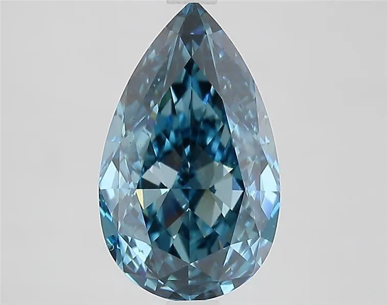 3.19ct Pear Lab Grown Diamond (Colour Fancy Vivid Blue, Clarity VVS2, IGI Certified)