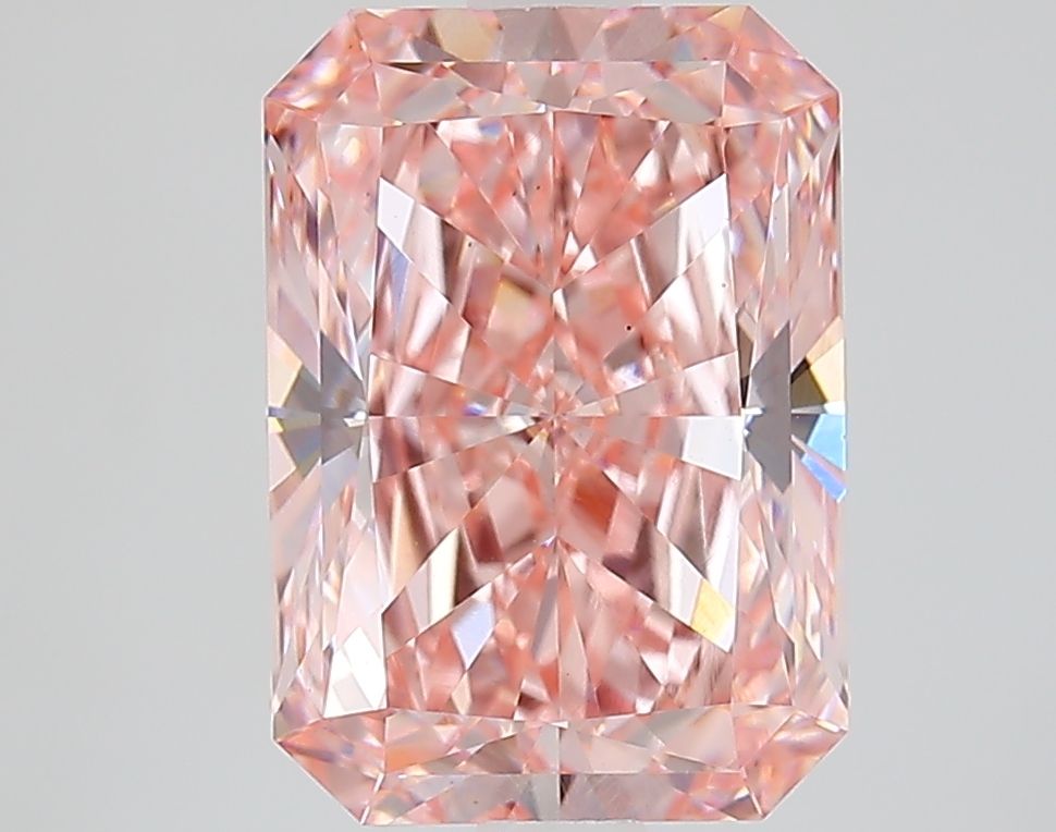 Lab-Grown Radiant Diamond - 3.51 Carats, Fancy Vivid Pink Color, VS1 Clarity - Certified by IGI - Report Number: LG654408478