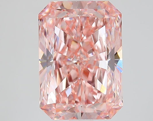 Lab-Grown Radiant Diamond - 3.51 Carats, Fancy Vivid Pink Color, VS1 Clarity - Certified by IGI - Report Number: LG654408478
