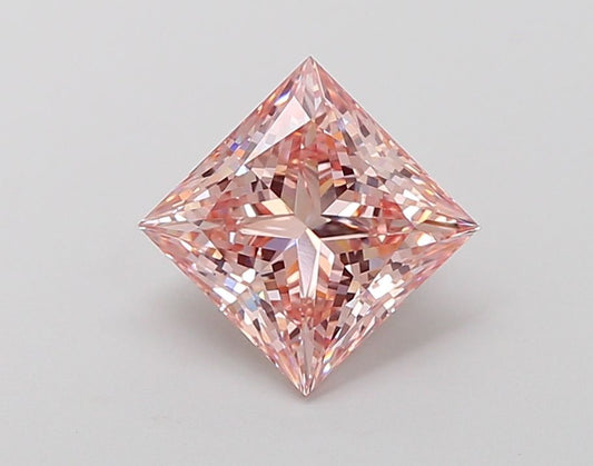 Lab-Grown Princess Diamond - 2.04 Carats, Fancy Intense Pink Color, VS1 Clarity - Certified by IGI - Report Number: LG659456061