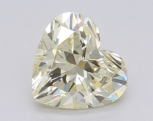 Lab-Grown Heart Diamond - 1.05 Carats, Light Yellow Color, VS1 Clarity - Certified by IGI - Report Number: LG618485756