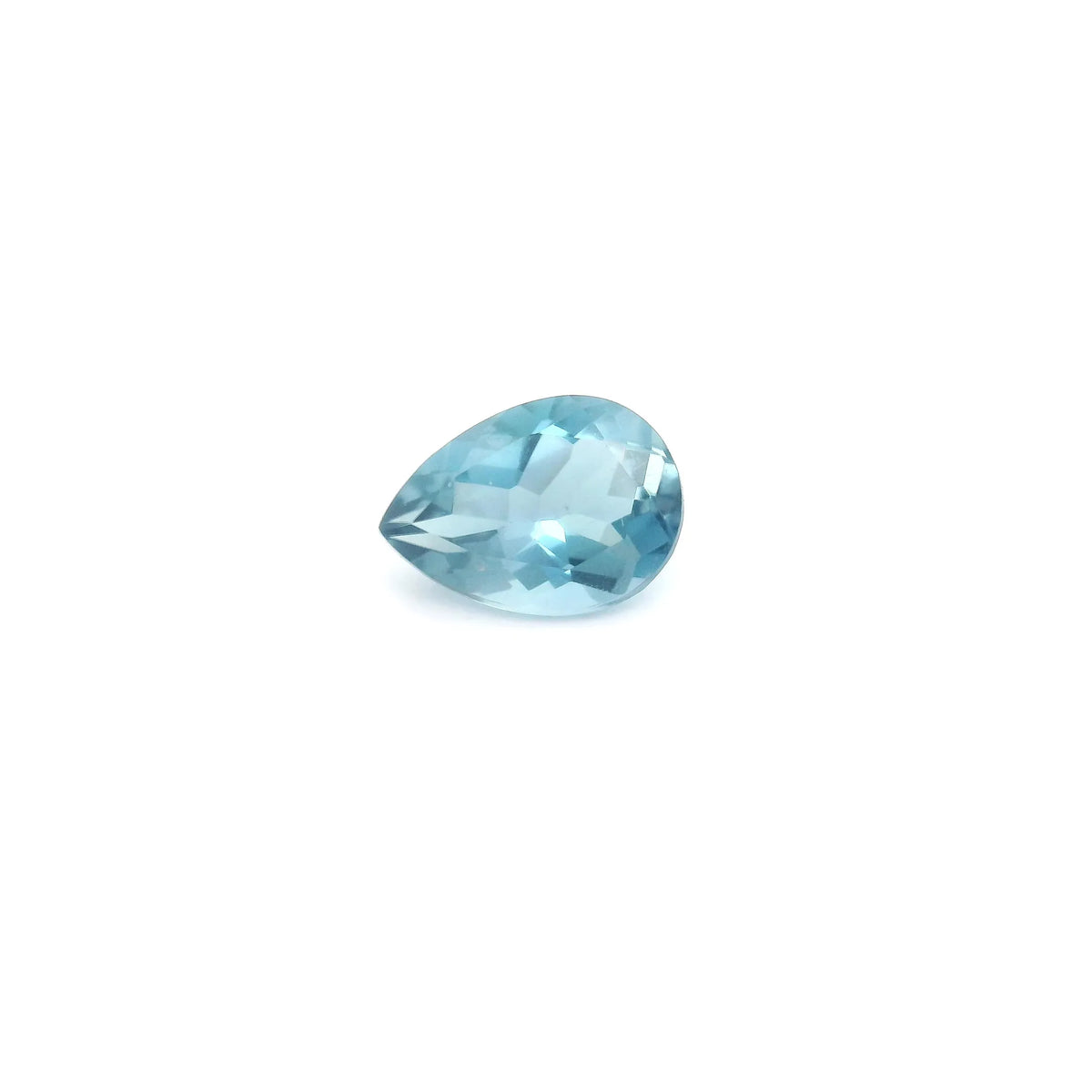 0,60 ct natürlicher Aquamarin in Birnenform (Farbe Blau, Reinheit augenrein, facettierter Schliff)
