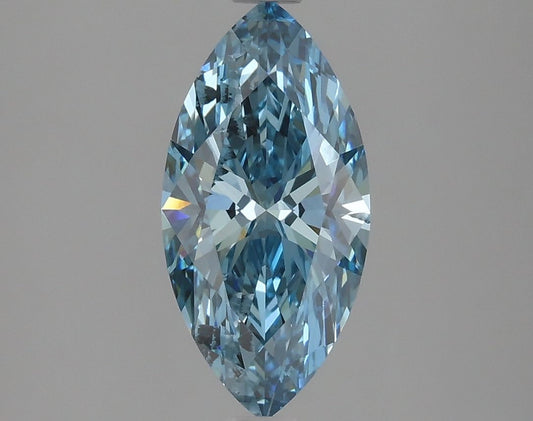 Lab-Grown Marquise Diamond - 1.78 Carats, Fancy Vivid Blue Color, SI1 Clarity - Certified by IGI - Report Number: LG621483101