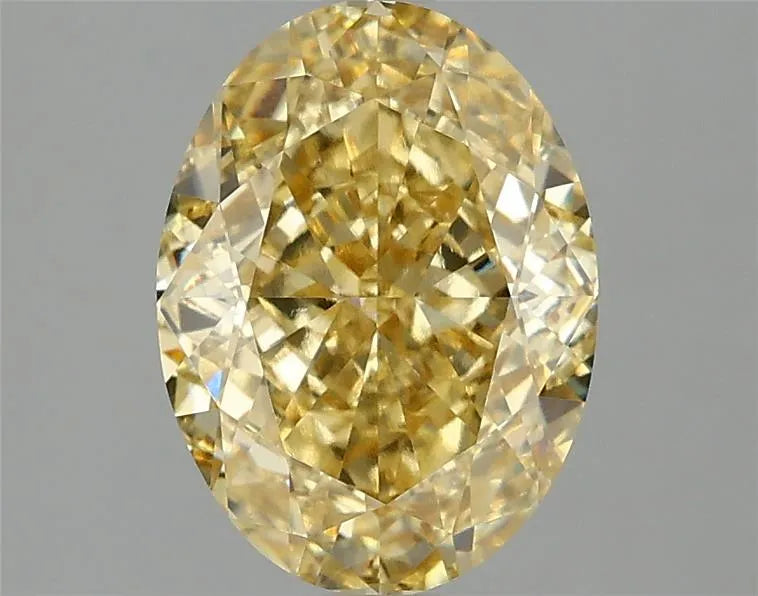 3.09ct Oval Lab Grown Diamond (Colour Fancy Vivid Yellow, Clarity VVS2, IGI Certified)