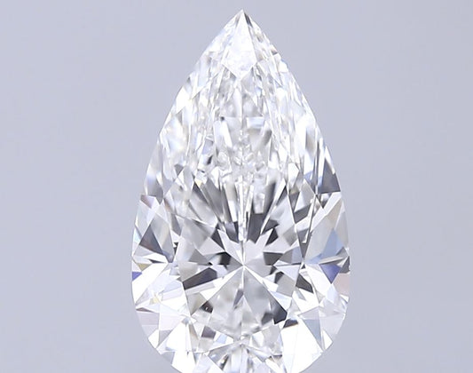 Lab-Grown Pear Diamond - 3.01 Carats, F Color, VVS2 Clarity - Certified by IGI - Report Number: LG687521496