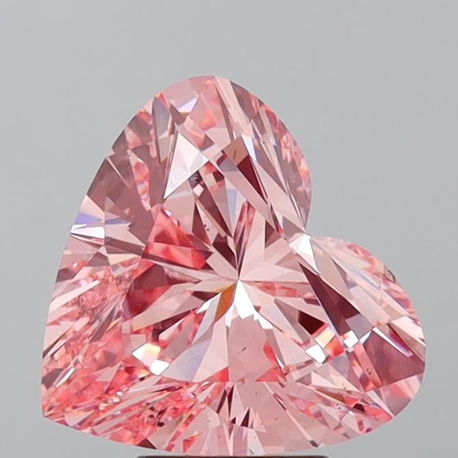Lab-Grown Heart Diamond - 5.01 Carats, Fancy Vivid Pink Color, VS1 Clarity - Certified by IGI - Report Number: LG600344123