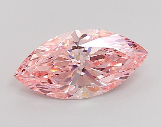 Lab-Grown Marquise Diamond - 3.0 Carats, Fancy Vivid Pink Color, VVS2 Clarity - Certified by IGI - Report Number: LG663403991