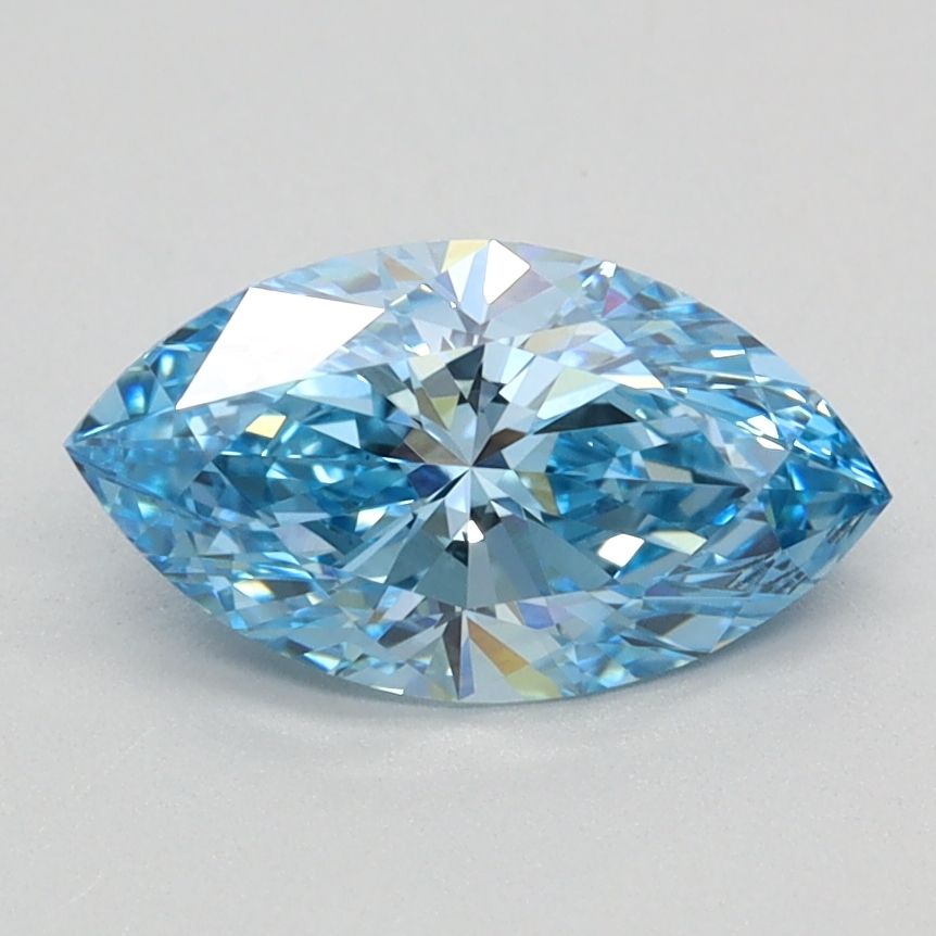 Lab-Grown Marquise Diamond - 1.03 Carats, Fancy Vivid Blue Color, VVS2 Clarity - Certified by IGI - Report Number: LG620424113