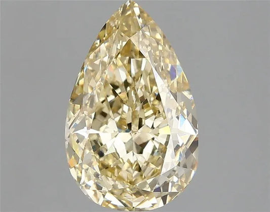 Diamant de laboratoire taille poire de 2,07 ct (couleur jaune fantaisie, pureté VVS2, certifié IGI)