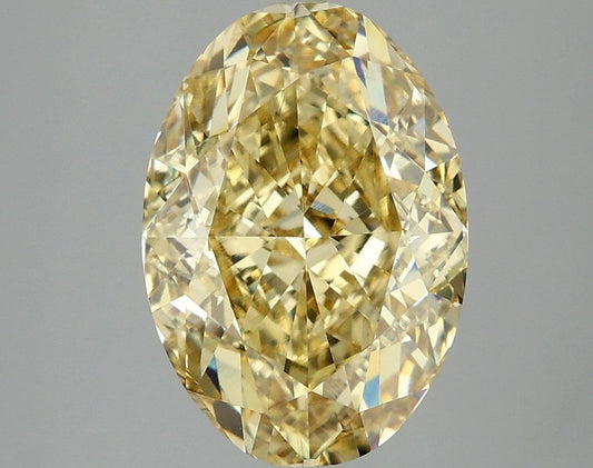 Lab-Grown Oval Diamond - 4.1 Carats, Fancy Intense Yellow Color, VVS2 Clarity - Certified by IGI - Report Number: LG658479926
