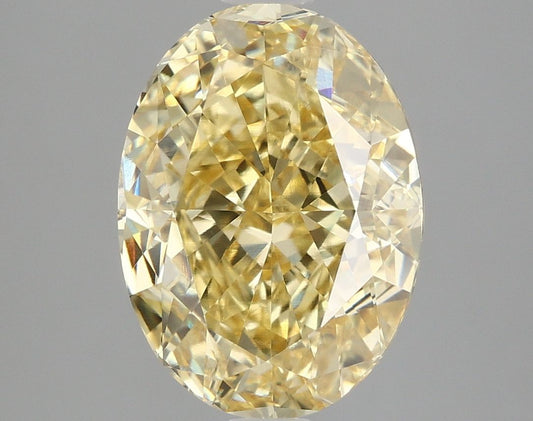 Lab-Grown Oval Diamond - 4.1 Carats, Fancy Vivid Yellow Color, VVS2 Clarity - Certified by IGI - Report Number: LG663405901