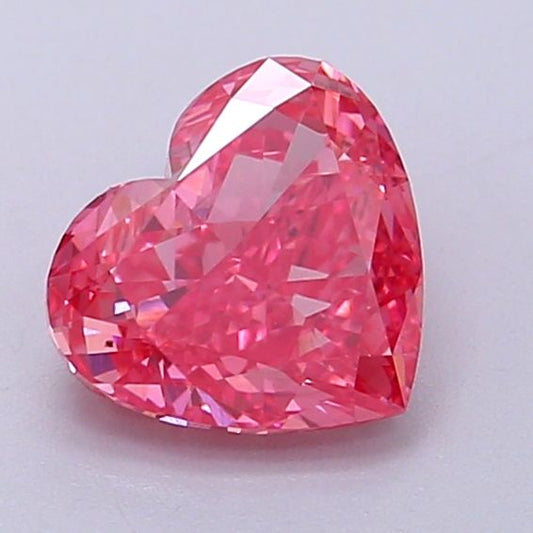 Lab-Grown Heart Diamond - 1.01 Carats, Fancy Vivid Pink Color, VS1 Clarity - Certified by IGI - Report Number: LG637465354