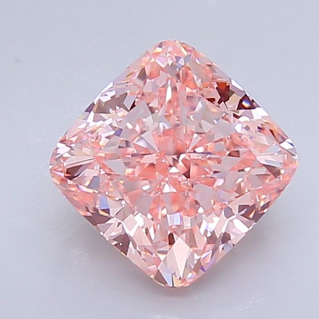 Lab-Grown Cushion Diamond - 4.05 Carats, Fancy Vivid Pink Color, VVS2 Clarity - Certified by IGI - Report Number: LG640407276