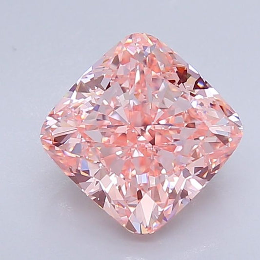 Lab-Grown Cushion Diamond - 4.05 Carats, Fancy Vivid Pink Color, VVS2 Clarity - Certified by IGI - Report Number: LG640407276