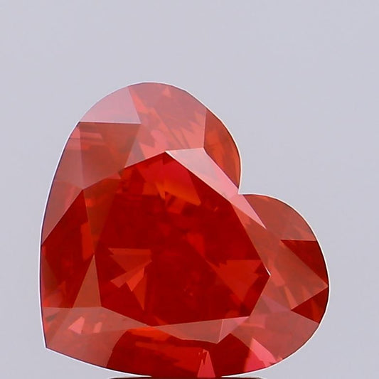 Lab-Grown Heart Diamond - 4.64 Carats, Fancy Vivid Red Color, VS2 Clarity - Certified by IGI - Report Number: LG677541926