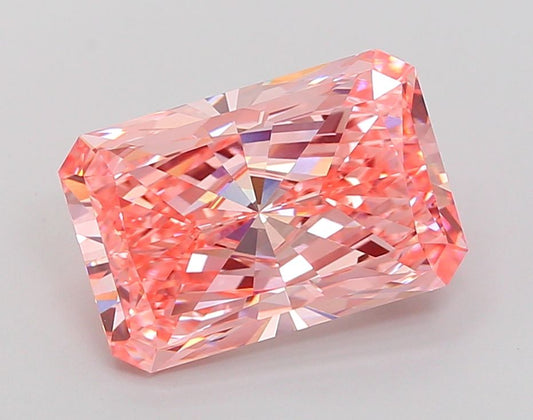 Lab-Grown Radiant Diamond - 6.03 Carats, Fancy Vivid Pink Color, VVS2 Clarity - Certified by IGI - Report Number: LG678519649