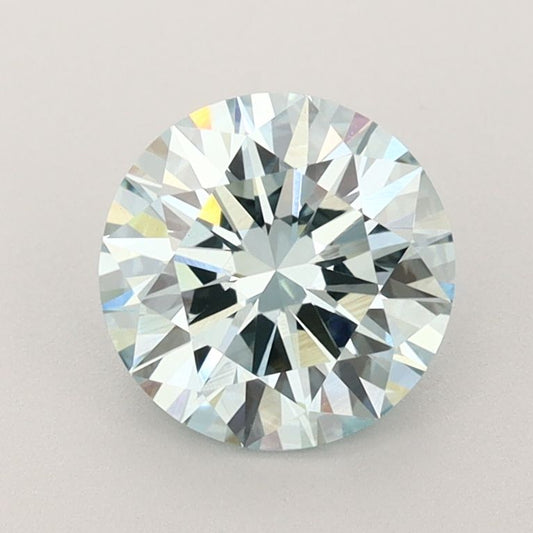Lab-Grown Round Diamond - 1.51 Carats, Fancy Intense Green Blue Color, VVS2 Clarity - Certified by IGI - Report Number: LG595383446
