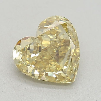 Lab-Grown Heart Diamond - 1.27 Carats, Fancy Yellow Color, VS2 Clarity - Certified by IGI - Report Number: LG595381712