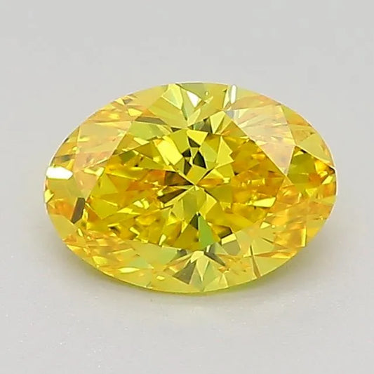 0.73ct Oval Lab Grown Diamond (Colour Fancy Vivid Yellow, Clarity VVS2, Cut GD, IGI Certified)