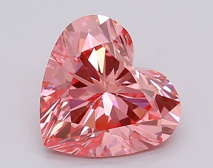 Lab-Grown Heart Diamond - 1.04 Carats, Fancy Vivid Pink Color, VS1 Clarity - Certified by IGI - Report Number: LG615366994