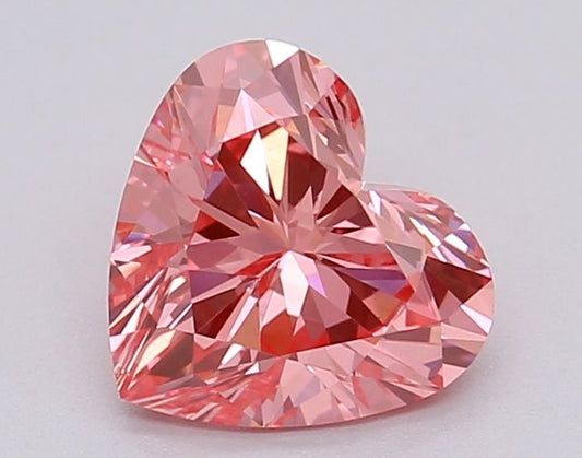 Lab-Grown Heart Diamond - 1.04 Carats, Fancy Vivid Pink Color, VS1 Clarity - Certified by IGI - Report Number: LG615366994