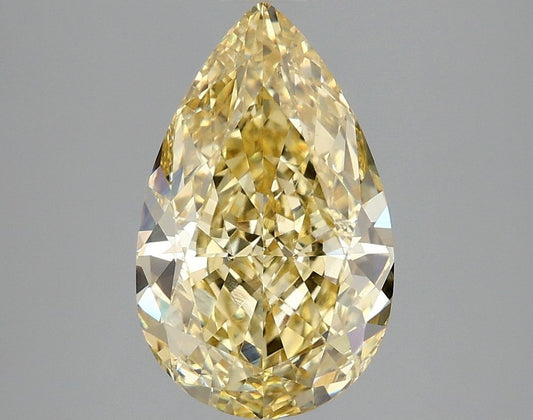 Lab-Grown Pear Diamond - 3.1 Carats, Fancy Intense Yellow Color, VVS2 Clarity - Certified by IGI - Report Number: LG666434159