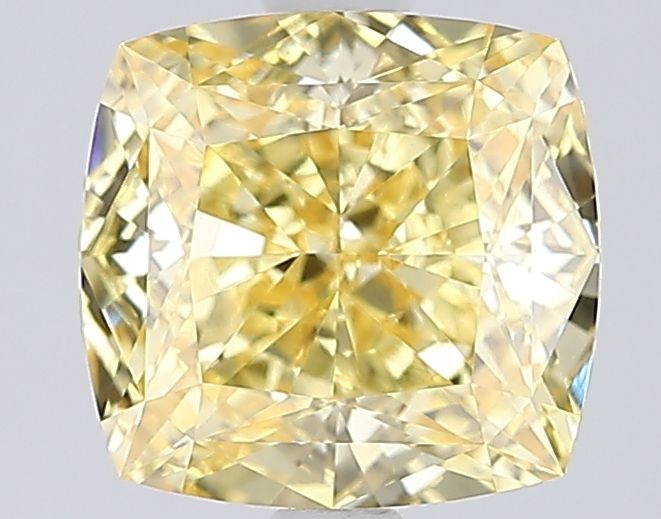 Lab-Grown Cushion Diamond - 2.49 Carats, Fancy Vivid Yellow Color, VVS2 Clarity - Certified by IGI - Report Number: LG660448604