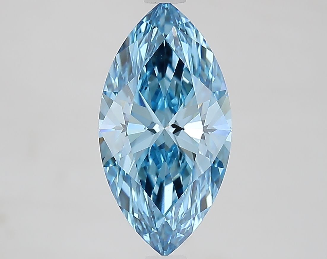Lab-Grown Marquise Diamond - 2.05 Carats, Fancy Vivid Blue Color, VS1 Clarity - Certified by IGI - Report Number: LG667457108
