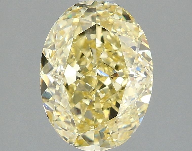 Lab-Grown Oval Diamond - 2.01 Carats, Fancy Intense Yellow Color, VVS2 Clarity - Certified by IGI - Report Number: LG675578415