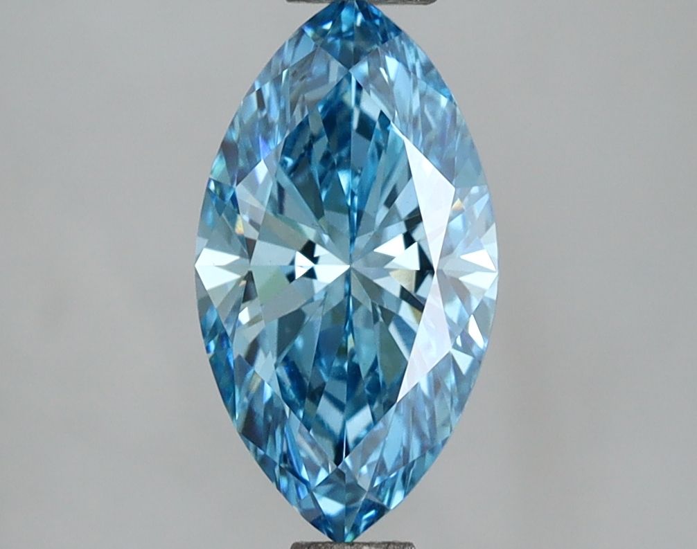 Lab-Grown Marquise Diamond - 1.5 Carats, Fancy Vivid Blue Color, VVS2 Clarity - Certified by IGI - Report Number: LG670472974