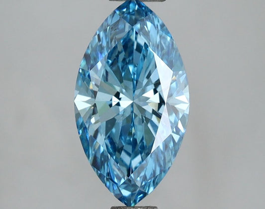 Lab-Grown Marquise Diamond - 1.5 Carats, Fancy Vivid Blue Color, VVS2 Clarity - Certified by IGI - Report Number: LG670472974